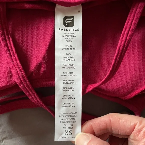 Fabletics Pink Strappy Longline Workout Tank - Picture 5 of 6